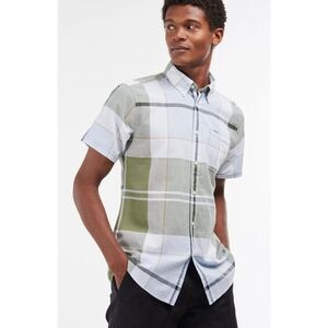 Barbour Men's Douglas Tailored Short Sleeve Shirt in olive, Sz Lrg $170 A47